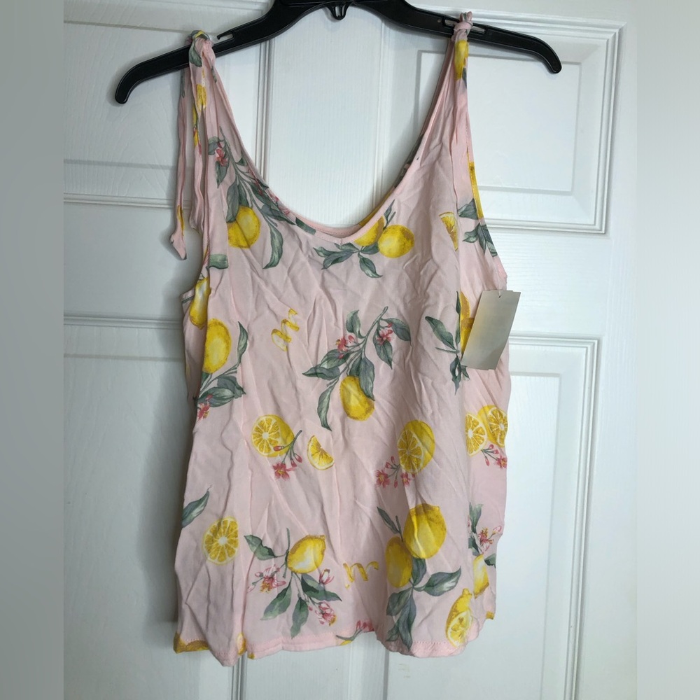 Flora Nikrooz Pink Lemon-Print Tie-Strap Camisole